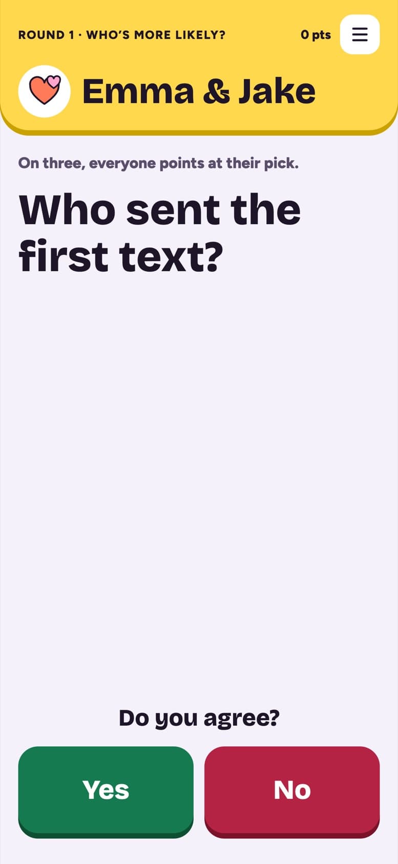Round 1: “Who sent the first text?”