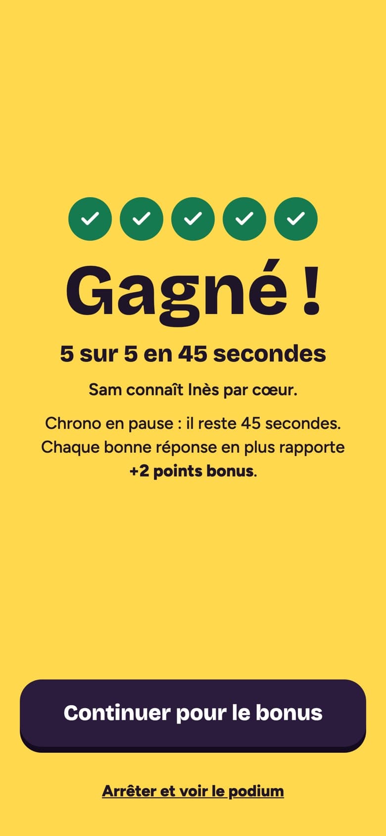 Le sprint gagné : 5 sur 5 en 45 secondes